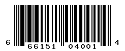 UPC barcode number 666151040014