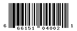 UPC barcode number 666151040021