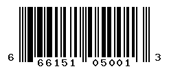 UPC barcode number 666151050013