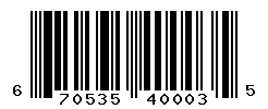 UPC barcode number 670535400035