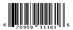 UPC barcode number 670959111616