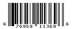 UPC barcode number 670959113696