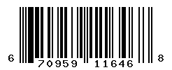 UPC barcode number 670959116468