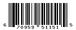 UPC barcode number 670959511515