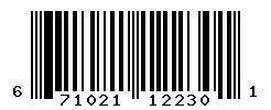 UPC barcode number 671021122301