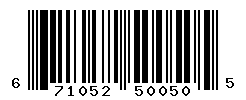 UPC barcode number 671052500505