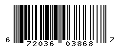 UPC barcode number 672036038687