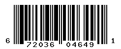 UPC barcode number 672036046491