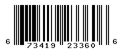 UPC barcode number 673419233606