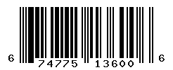 UPC barcode number 674775136006