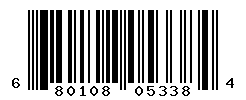 UPC barcode number 680108053384