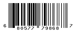 UPC barcode number 680577798687