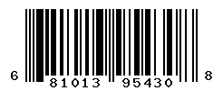 UPC barcode number 681013954308