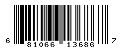 UPC barcode number 681066136867