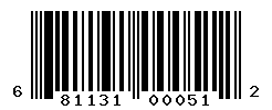 UPC barcode number 681131000512