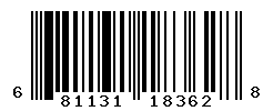 UPC barcode number 681131183628