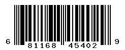 UPC barcode number 681168454029