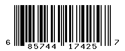 UPC barcode number 685744174257