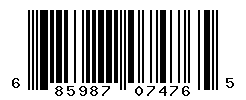 UPC barcode number 685987074765