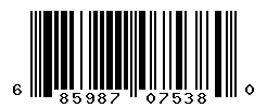 UPC barcode number 685987075380