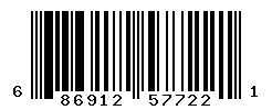 UPC barcode number 686912577221