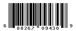 UPC barcode 688267094309