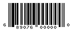 UPC barcode number 689076000000
