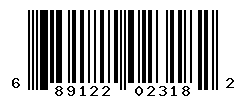 UPC barcode number 689122023182
