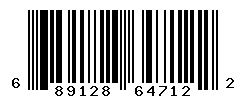 UPC barcode number 689128647122