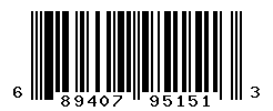 UPC barcode number 689407951513