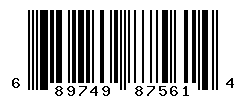 UPC barcode number 689749875614