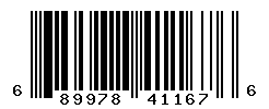 UPC barcode number 689978411676
