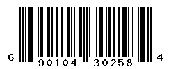 UPC barcode number 690104302584