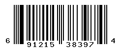 UPC barcode number 691215383974