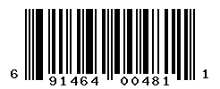 UPC barcode number 691464004811