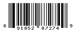 UPC barcode number 691852872749