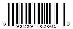 UPC barcode number 692209020653