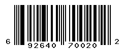 UPC barcode number 6926408700202