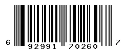 UPC barcode 692991702607