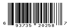 UPC barcode number 6937357202587