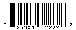 UPC barcode number 693804722027