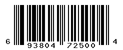 UPC barcode number 693804725004