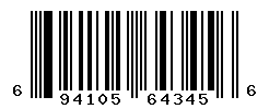 UPC barcode number 6941059643456