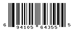 UPC barcode number 6941059643555