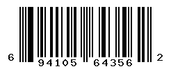 UPC barcode number 6941059643562