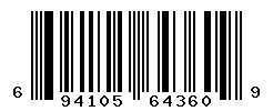 UPC barcode number 6941059643609