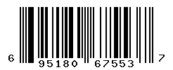 UPC barcode number 6951800675537