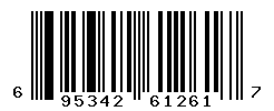 UPC barcode number 695342612617