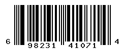 UPC barcode number 698231410714