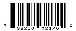 UPC barcode 698250021700